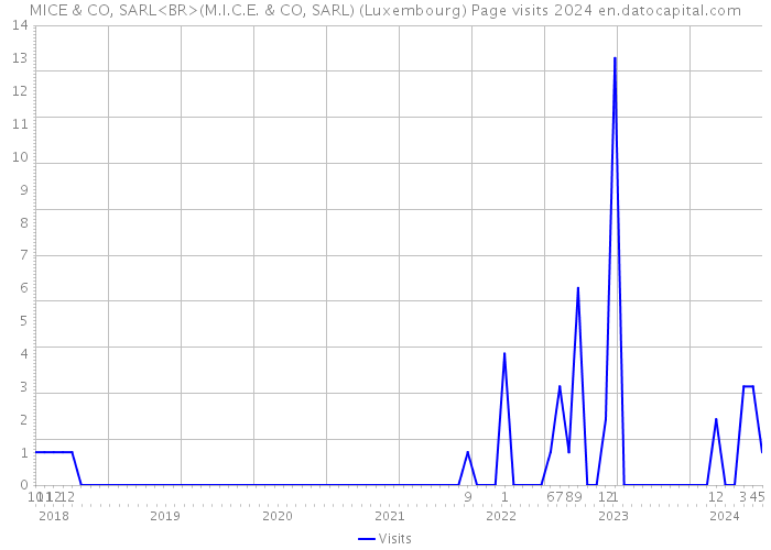 MICE & CO, SARL<BR>(M.I.C.E. & CO, SARL) (Luxembourg) Page visits 2024 