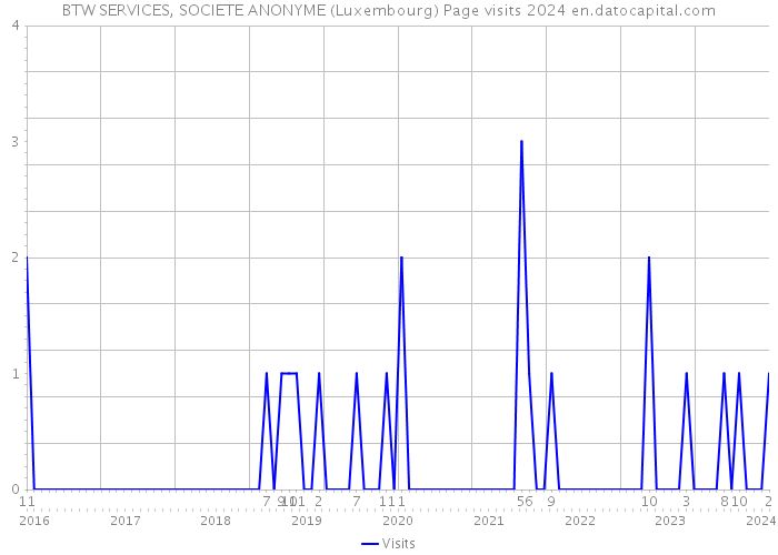 BTW SERVICES, SOCIETE ANONYME (Luxembourg) Page visits 2024 